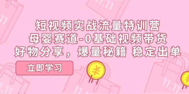 短视频实战流量特训营，母婴赛道-0基础带货，好物分享，爆量秘籍 稳定出单-简创项目网