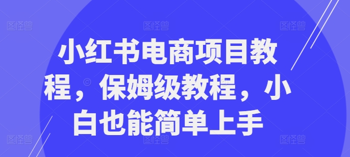 小红书电商项目教程，保姆级教程，小白也能简单上手-简创项目网