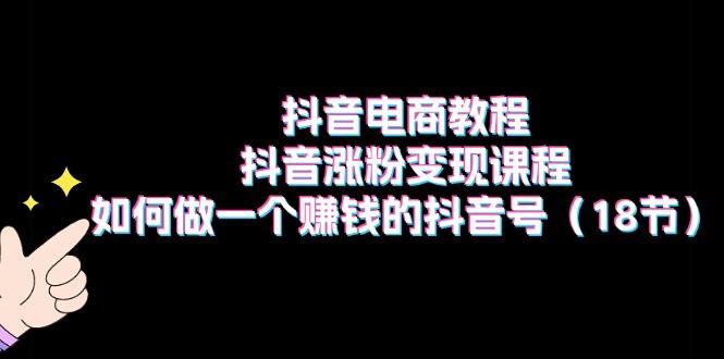 抖音电商教程：抖音涨粉变现课程：如何做一个赚钱的抖音号(18节-简创项目网