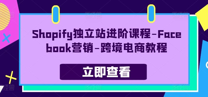 Shopify独立站进阶课程-Facebook营销-跨境电商教程-简创项目网
