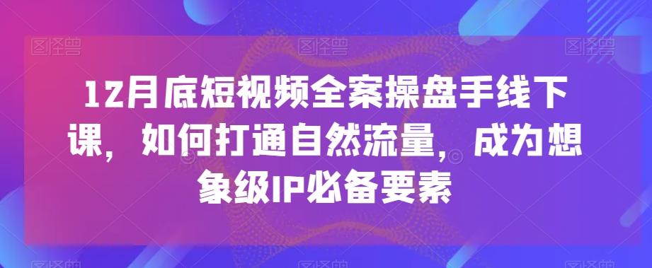 12月底短视频全案操盘手线下课，如何打通自然流量，成为想象级IP必备要素-简创项目网