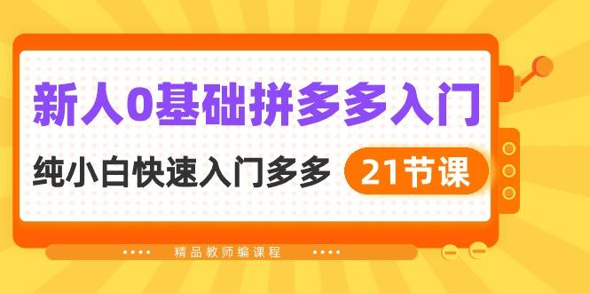 新人0基础拼多多入门，​纯小白快速入门多多(21节课-简创项目网
