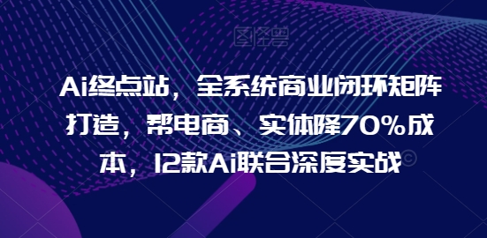 Ai终点站，全系统商业闭环矩阵打造，帮电商、实体降70%成本，12款Ai联合深度实战【0906更新】-简创项目网