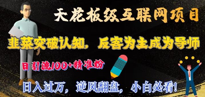 天花板级互联网项目，韭菜突破认知，反客为主成为导师，日引流100+精准粉-简创项目网