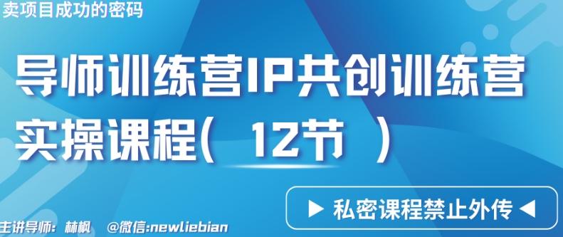 导师训练营3.0IP共创训练营私密实操课程(12节)-卖项目的密码成功秘诀【揭秘】-简创项目网