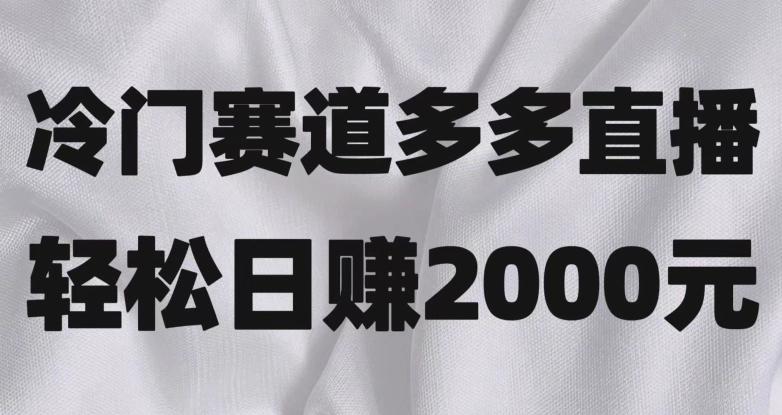 冷门赛道拼多多直播，简单念稿子，日收益2000＋【揭秘】-简创项目网