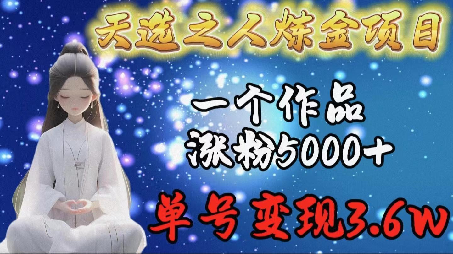 (9693期)天选之人炼金项目，一个作品涨粉5000+，单号变现3.6w-简创项目网
