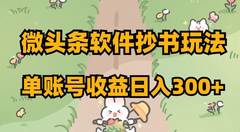 微头条软件抄书玩法，单账号收益日入300+【揭秘】-简创项目网