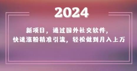 2024新项目，通过国外社交软件，快速涨粉精准引流，轻松做到月入上万【揭秘】-简创项目网