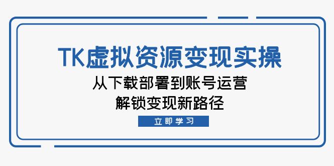 TK虚拟资料变现实操：从下载部署到账号运营，解锁变现新路径-简创项目网