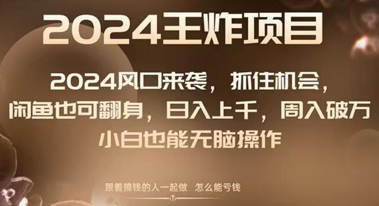 2024风口项目来袭，抓住机会，闲鱼也可翻身，日入上千，周入破万，小白也能无脑操作-简创项目网