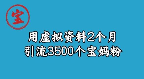 宝哥虚拟资料项目，2个月引流3500个宝妈粉-简创项目网