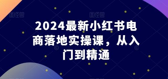 2024最新小红书电商落地实操课，从入门到精通-简创项目网