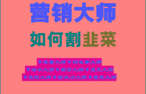 《营销大师如何割韭菜》禁止外传的大师绝学电子书-简创项目网