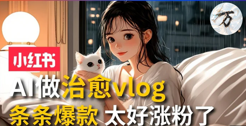 AI治愈系vlog动画视频，小红书1个月轻松涨粉破万，商单报价1500+日入2000+-简创项目网