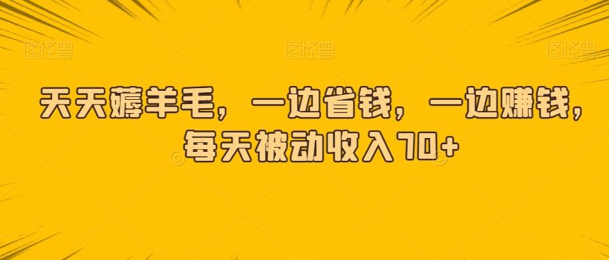 天天薅羊毛，一边省钱，一边赚钱，每天被动收入70+-简创项目网