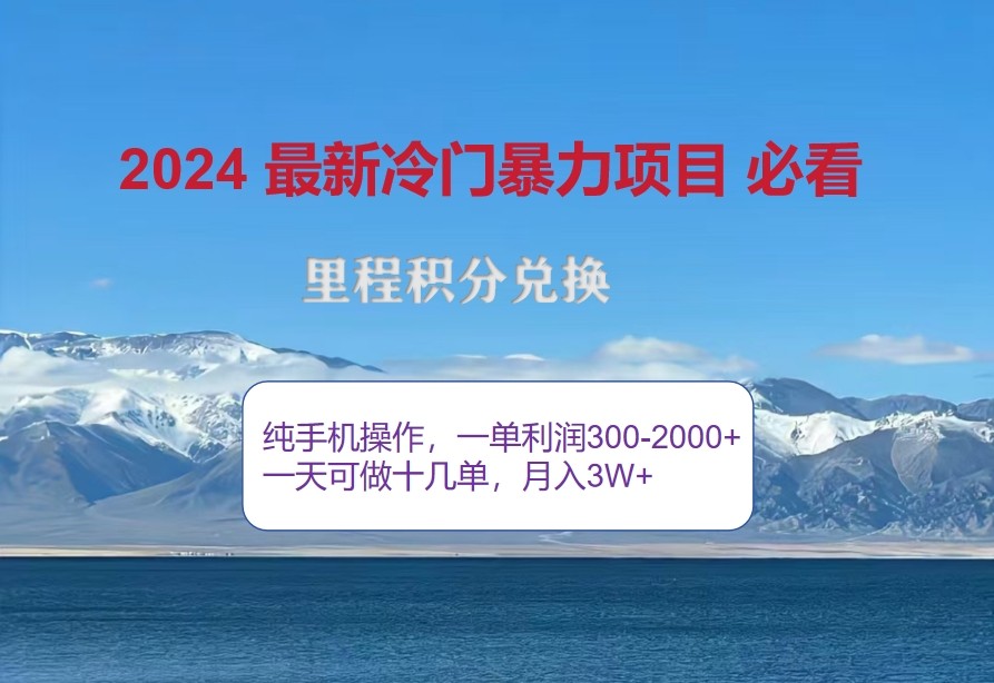 2024惊爆冷门暴利，里程积分最新玩法，高爆发期，一单300+—2000+-简创项目网