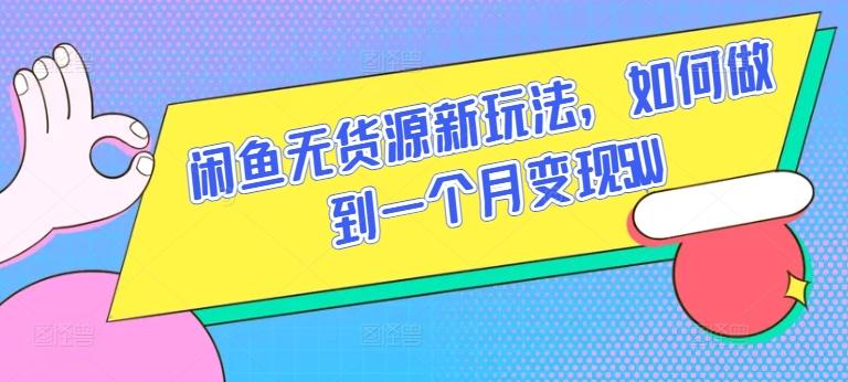 闲鱼无货源新玩法，如何做到一个月变现5W【揭秘】-简创项目网
