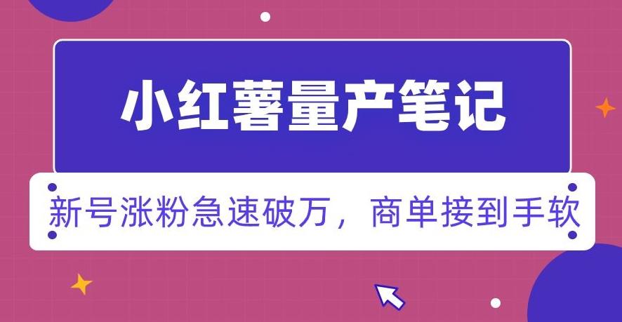 小红书量产笔记，一分种一条笔记，新号涨粉急速破万，新黑马赛道，商单接到手软【揭秘】-简创项目网