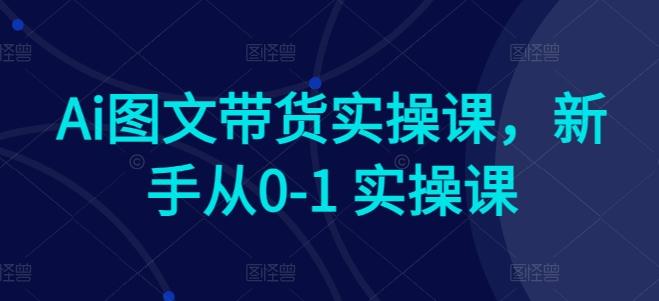 Ai图文带货实操课，新手从0-1 实操课-简创项目网