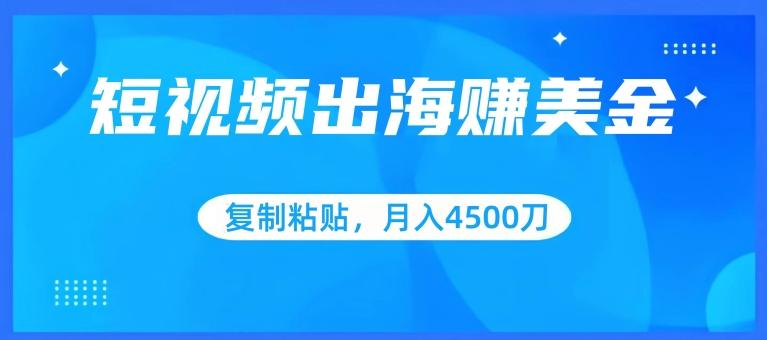 短视频出海赚美金，复制粘贴批量操作，小白轻松掌握，月入4500美刀【揭秘】-简创项目网