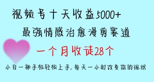 十天收益5000+，多平台捞金，视频号情感治愈漫剪，一个月收徒28个，小白一部手机轻松上手【揭秘】-简创项目网