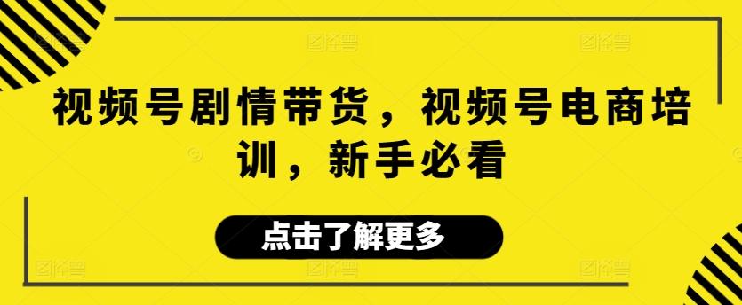 视频号剧情带货，视频号电商培训，新手必看-简创项目网