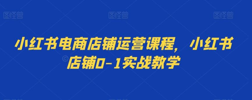 小红书电商店铺运营课程，小红书店铺0-1实战教学-简创项目网