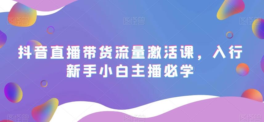 抖音直播带货流量激活课，入行新手小白主播必学-简创项目网