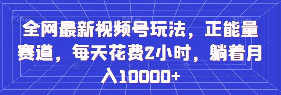 全网最新视频号玩法，正能量赛道，每天花费2小时，躺着月入10000+【揭秘】-简创项目网