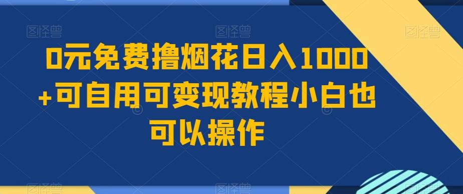 0元免费撸烟花日入1000+可自用可变现教程小白也可以操作，永久免费更新链接-简创项目网