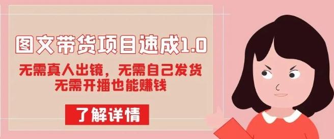 图文带货项目速成1.0：无需真人出镜，无需自己发货，无需开播也能赚钱！-简创项目网