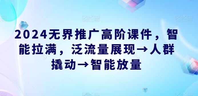 2024无界推广高阶课件，智能拉满，泛流量展现→人群撬动→智能放量-简创项目网