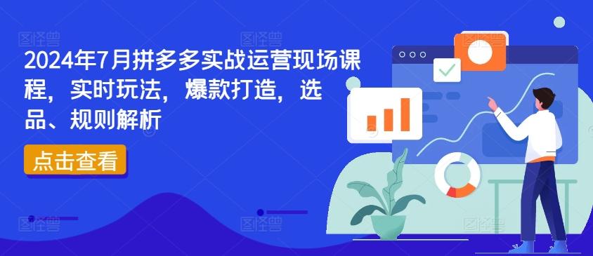 2024年7月拼多多实战运营现场课程，实时玩法，爆款打造，选品、规则解析-简创项目网
