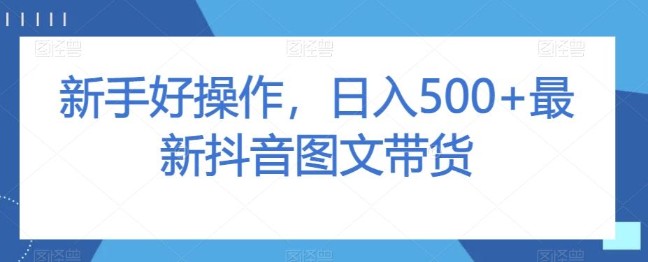 新手好操作，日入500+最新抖音图文带货【揭秘】-简创项目网