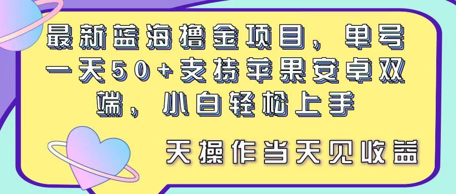 最新蓝海撸金项目，单号一天50+， 支持苹果安卓双端，小白轻松上手 当…-简创项目网