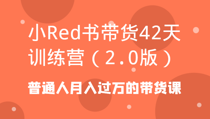 小Red书带货42天训练营(2.0版)普通人月入过万的带货课-简创项目网