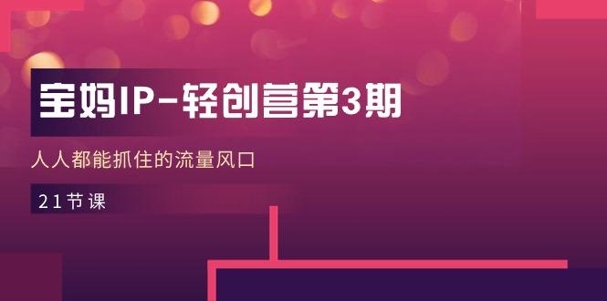 宝妈IP-轻创营第3期，人人都能抓住的流量风口(21节课-简创项目网