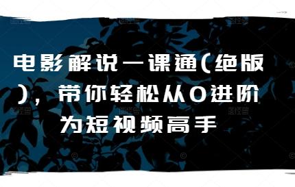 电影解说一课通(绝版)，带你轻松从0进阶为短视频高手-简创项目网