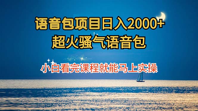语音包项目 日入2000+ 超火骚气语音包小白看完课程就能马上实操-简创项目网