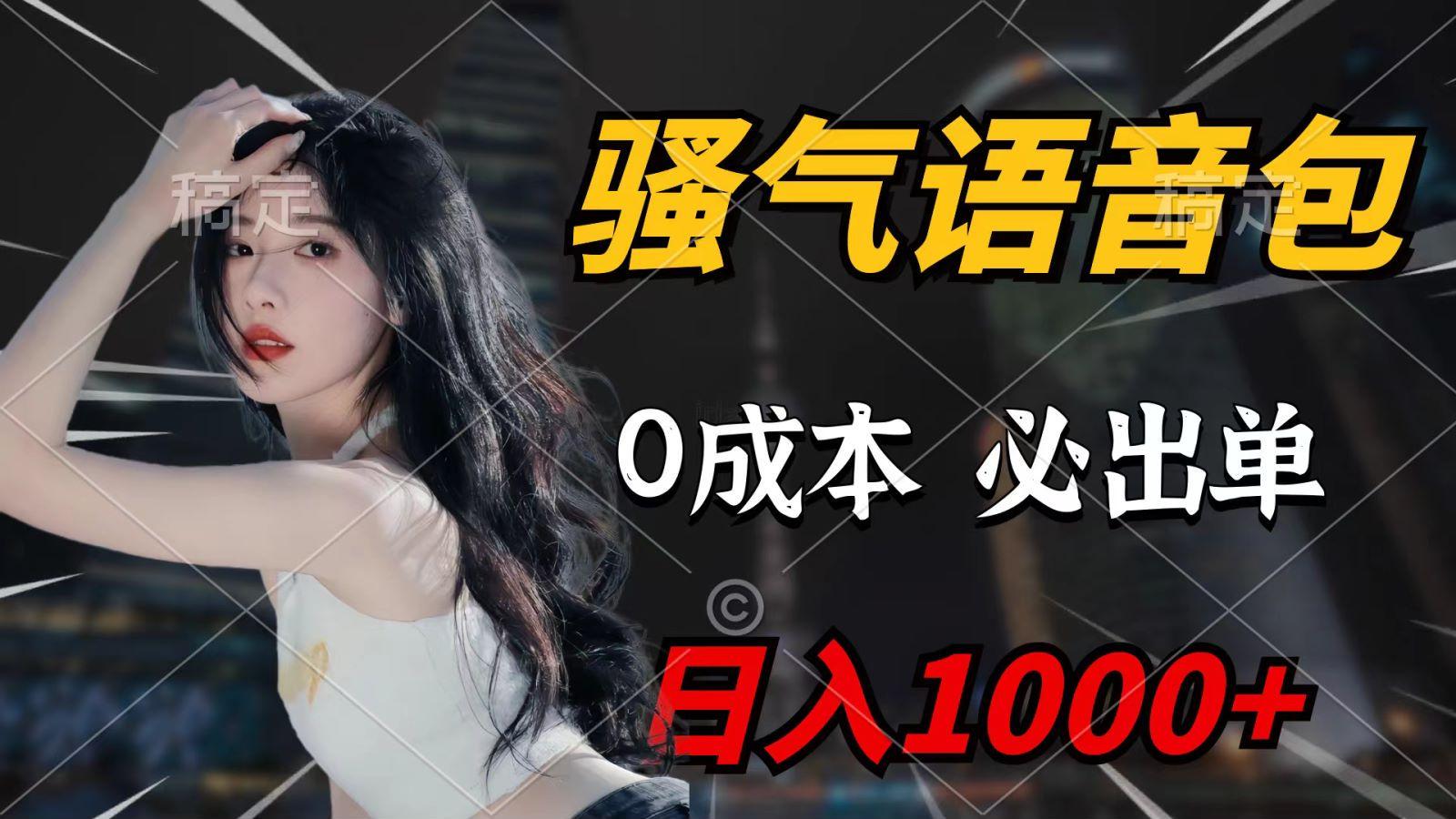 (9701期)骚气语音包，0成本一天1000+，闭着眼也能出单，详细教程！-简创项目网