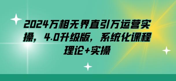 2024万相无界直引万运营实操，4.0升级版，系统化课程 理论+实操-简创项目网