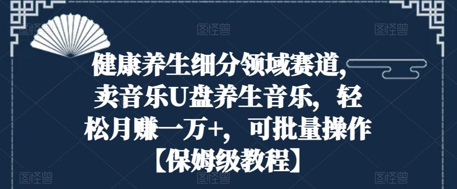 健康养生细分领域赛道，卖音乐U盘养生音乐，轻松月赚一万+，可批量操作【保姆级教程】-简创项目网