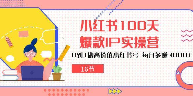 小红书100天-爆款IP实操营，0到1做高价值小红书号 每月多赚3000+(16节-简创项目网