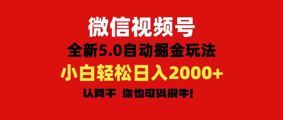 微信视频号变现，5.0全新自动掘金玩法，日入利润2000+有手就行-简创项目网