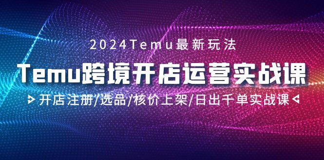 2024Temu跨境开店运营实战课，开店注册/选品/核价上架/日出千单实战课-简创项目网
