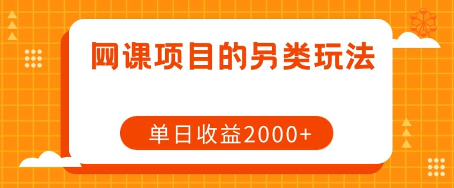 网课项目的另类玩法，单日收益2000+【揭秘】-简创项目网