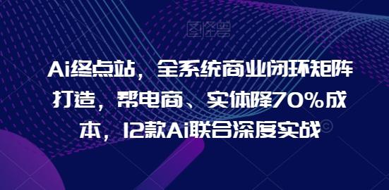 Ai终点站，全系统商业闭环矩阵打造，帮电商、实体降70%成本，12款Ai联合深度实战-简创项目网