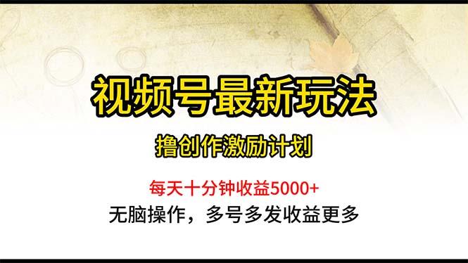 视频号最新玩法，每日一小时月入5000+-简创项目网