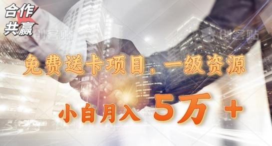 免费送卡项目，一级资源，小白月入5万+-简创项目网